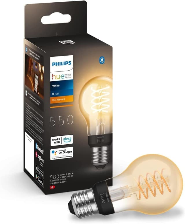 Philips Hue White E27 Filament Lampe (550 lm) | LED Standard Lampe