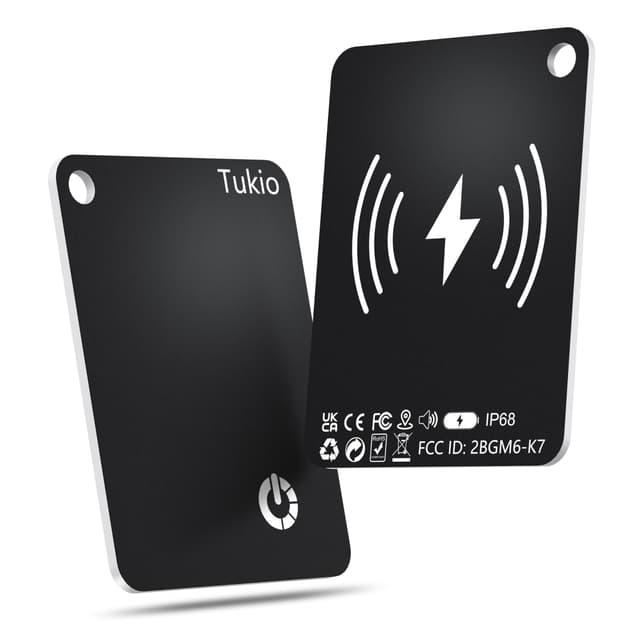 Tukio Air Tags (Schwarz) 2 Pack - Smart Tracker Karte mit Bluetooth
