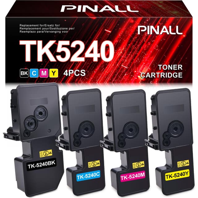 🔥 Super Deal! PINALL TK-5240 Toner für Kyocera Ecosys M5526cdw - 4er-Pack (Schwarz, Magenta, Cyan, Gelb)