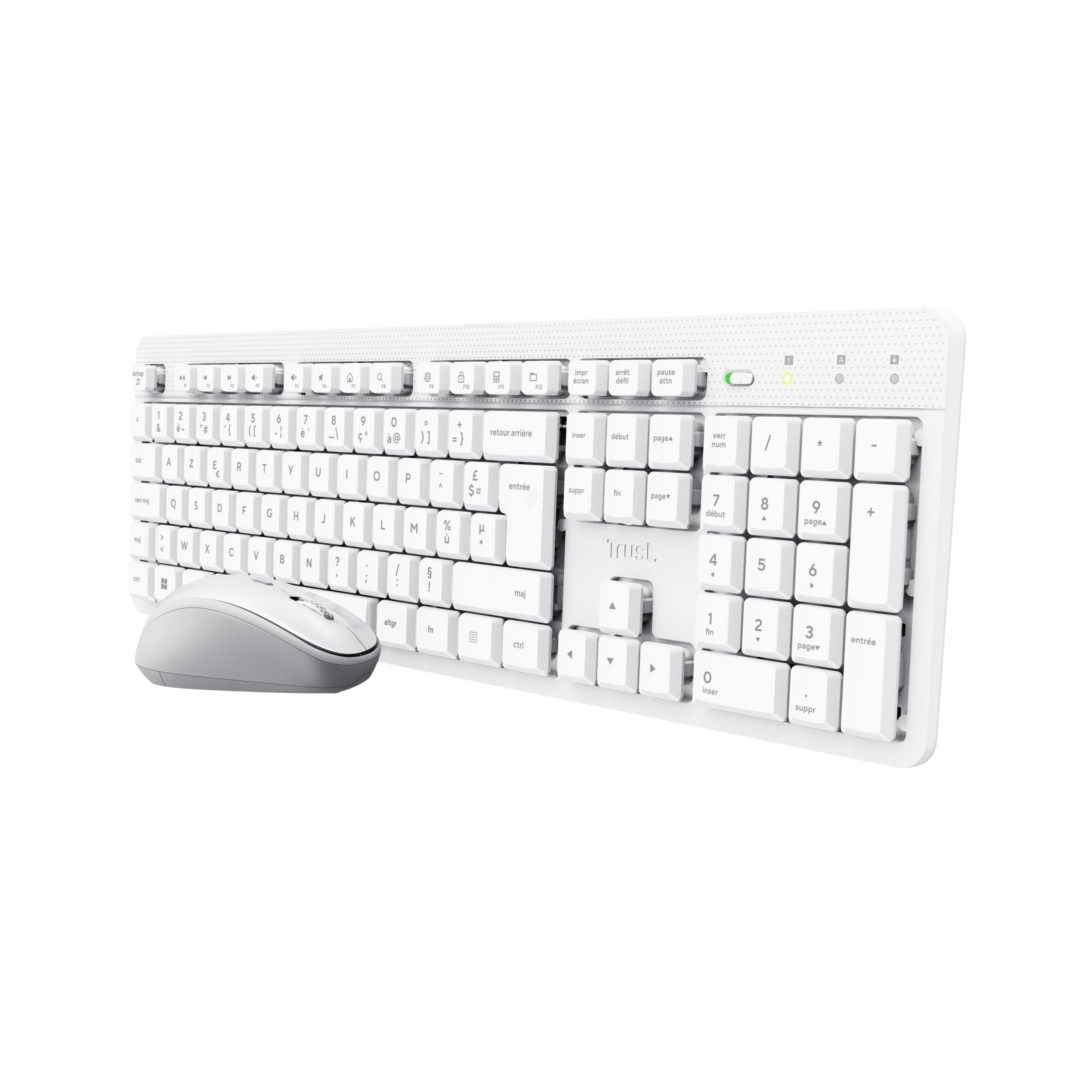 Trust ODY II Französisches AZERTY-Layout Tastatur und Maus Set 🖱️ Kabellos Weiß - Angebot