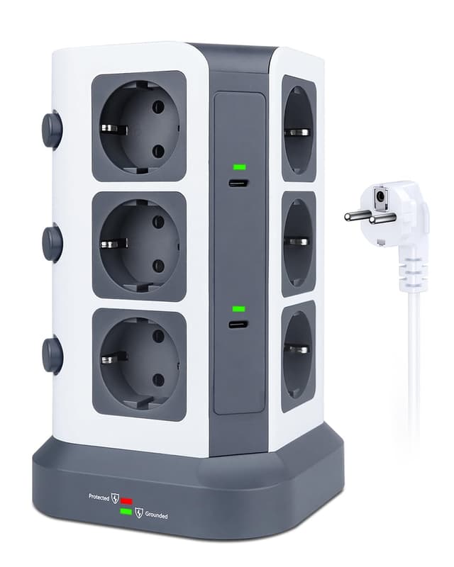🔌 KOOSLA Mehrfachsteckdose mit USB C Mehrfachstecker