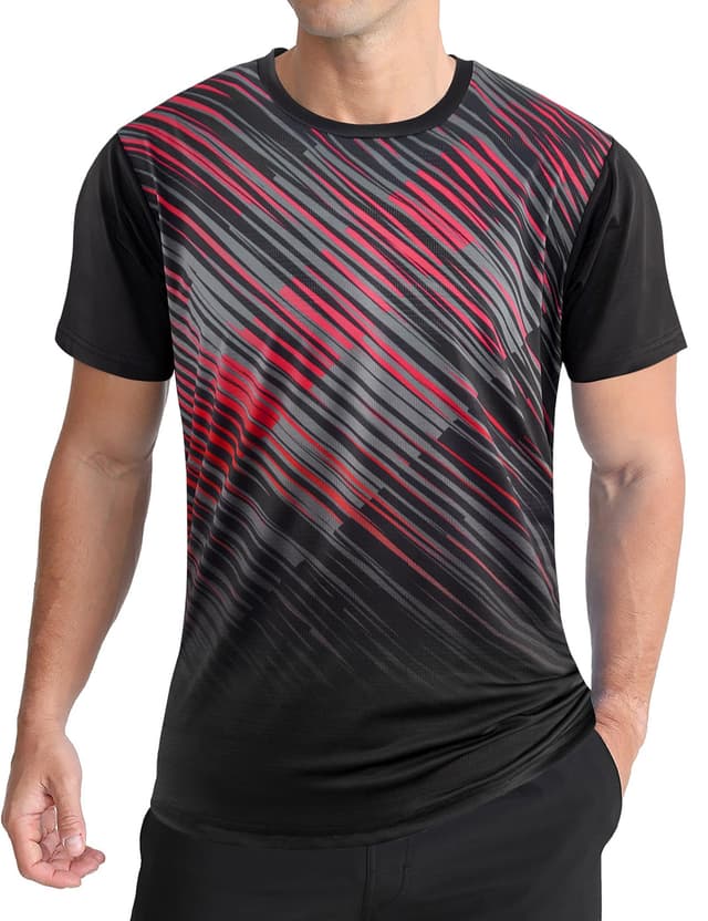 🔥 APTRO Herren Sport Tshirts Herren Trainingsshirt Funktionsshirt Schnelltrocknend Sportshirt Gym Shirt Farbverlauf Schwarz A M - Angebot!