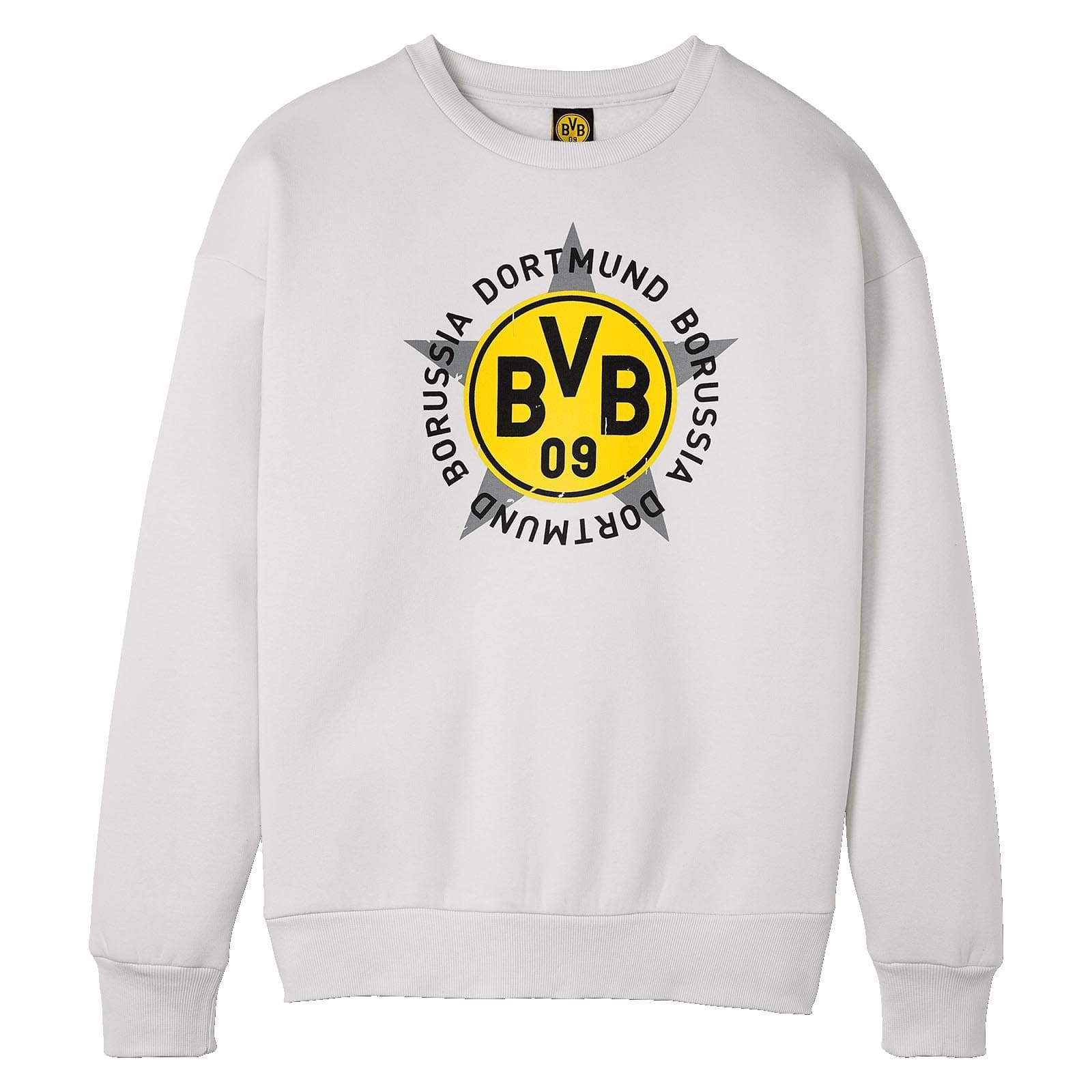 Borussia Dortmund Herren BVB Retro Sweatshirt Grau 🌟 90er Jahre Design 🌟 Oversized Fit
