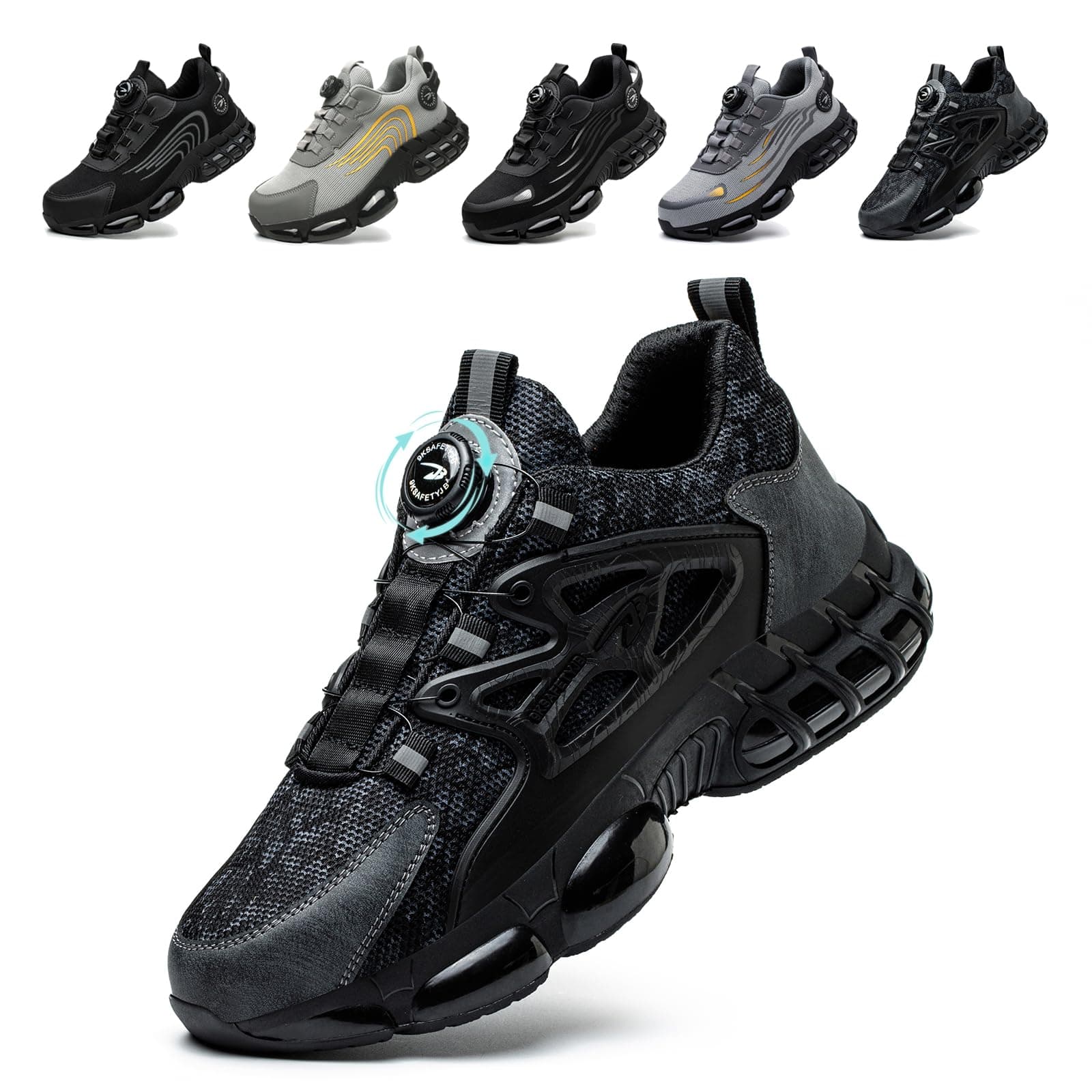 Sicherheitsschuhe Herren Damen Stahlkappenschuhe Schwarz678 👟🔒