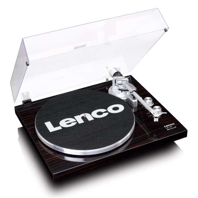 Lenco LBT-188 Plattenspieler - Bluetooth Plattenspieler - Riemenantrieb - 2 Geschwindigkeiten 33 u. 45 U/min - 🎶 Vinyl zu MP3 digitalisieren - Dunkelbraun, LBT-188 WA, Wallnuss