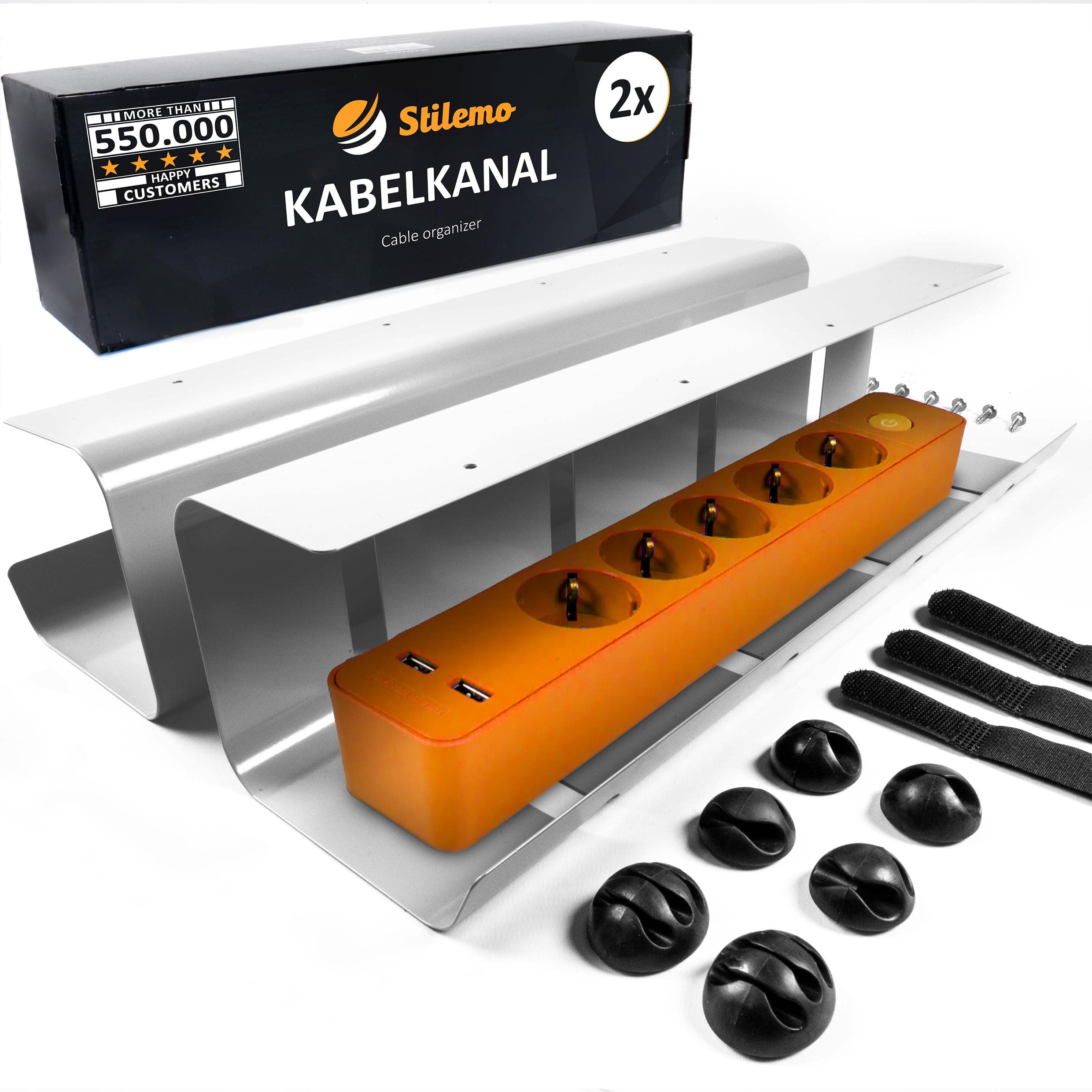 Stilemo® Kabelkanal Schreibtisch - Kabelmanagement Schreibtisch Organizer Kabeldurchführung