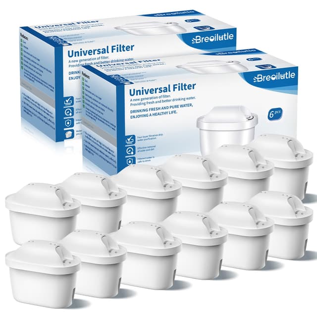 BREOILUTLE Wasserfilter Kartuschen Ersatz für Brita® Marella® Kanne Wasserfilter (12-Classic) 12
