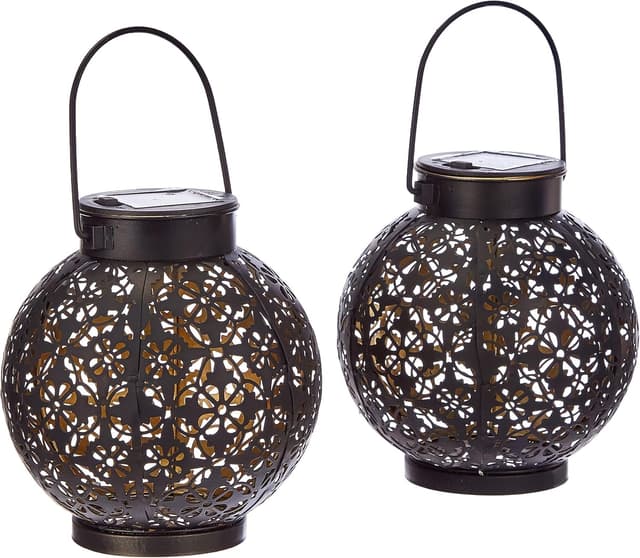 🌞🌿 Gadgy Orientalische Solarlampen - 2er Set Wasserdichte Hängende Marokkanische Laternen 🏮