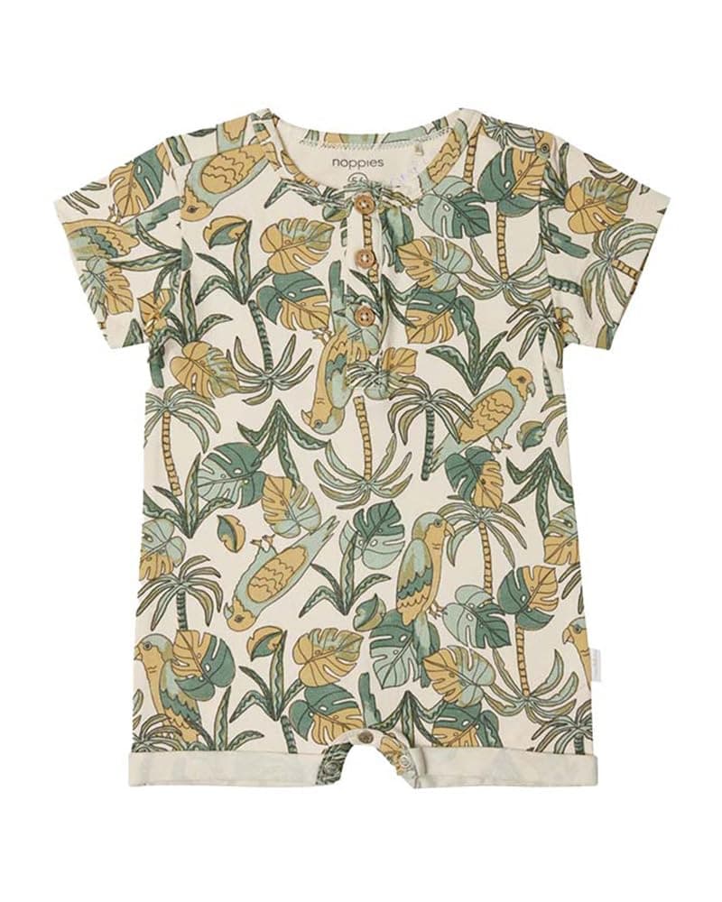 👶🏖️ Noppies Baby-Jungen Playsuit Beach City Allover Print 62 Whitecap Gray - N126