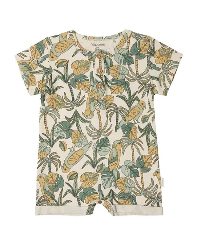 👶🏖️ Noppies Baby-Jungen Playsuit Beach City Allover Print 62 Whitecap Gray - N126