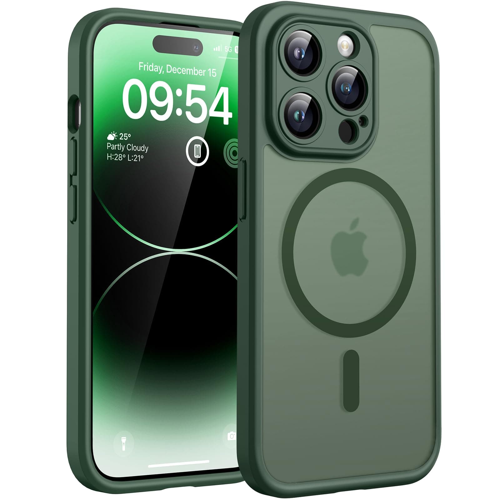 📱 TOCOL iPhone 14 Pro Alpengrün Hülle für Magsafe