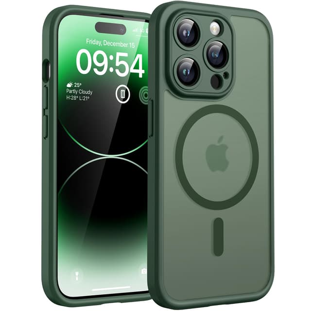 📱 TOCOL iPhone 14 Pro Alpengrün Hülle für Magsafe