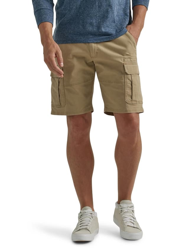 👖 Wrangler Authentics Herren Classic Relaxed Fit Stretch Cargo Short Cargos 38 Getreide-twill Angebot! 🛍️