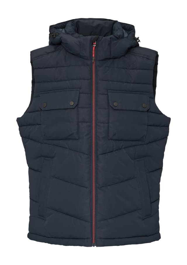 s.Oliver Gesteppte Weste mit abnehmbarer Kapuze S Navy 👕🧥