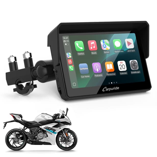 Carpuride W502 Motorrad-Carplay und Android Auto, IP67 Wasserdichtes Autoradio 🏍️📱