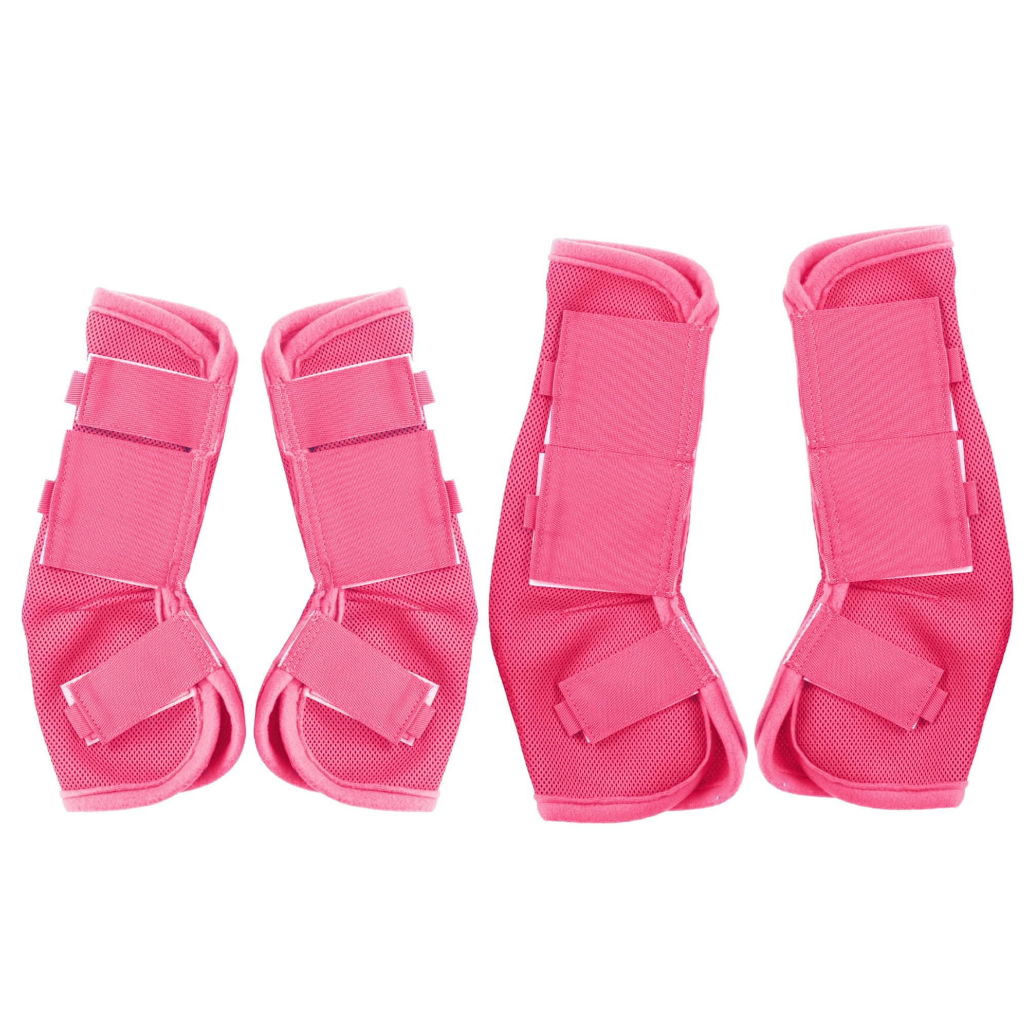 🐎 Gallopoff 4 Stück Gamaschen Pferd, Atmungsaktive Feinmaschige Fliegengamaschen für Pferde, Mit Schutz- und Stützfunktionen Cob（M） Rosa
