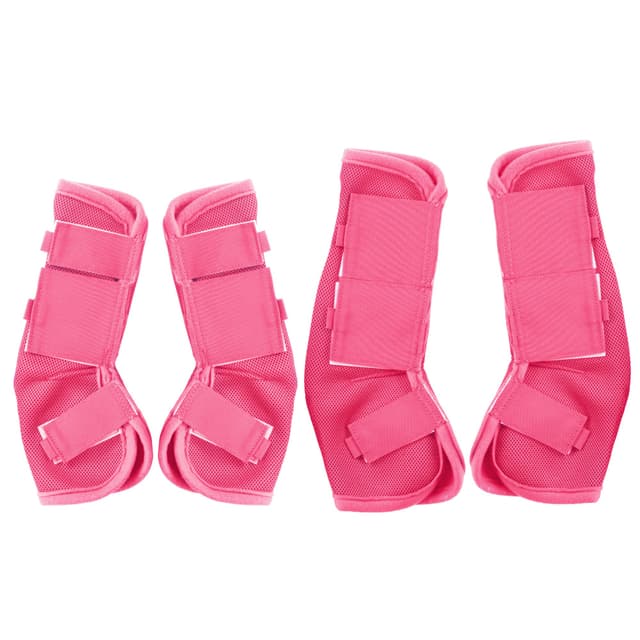 🐎 Gallopoff 4 Stück Gamaschen Pferd, Atmungsaktive Feinmaschige Fliegengamaschen für Pferde, Mit Schutz- und Stützfunktionen Cob（M） Rosa