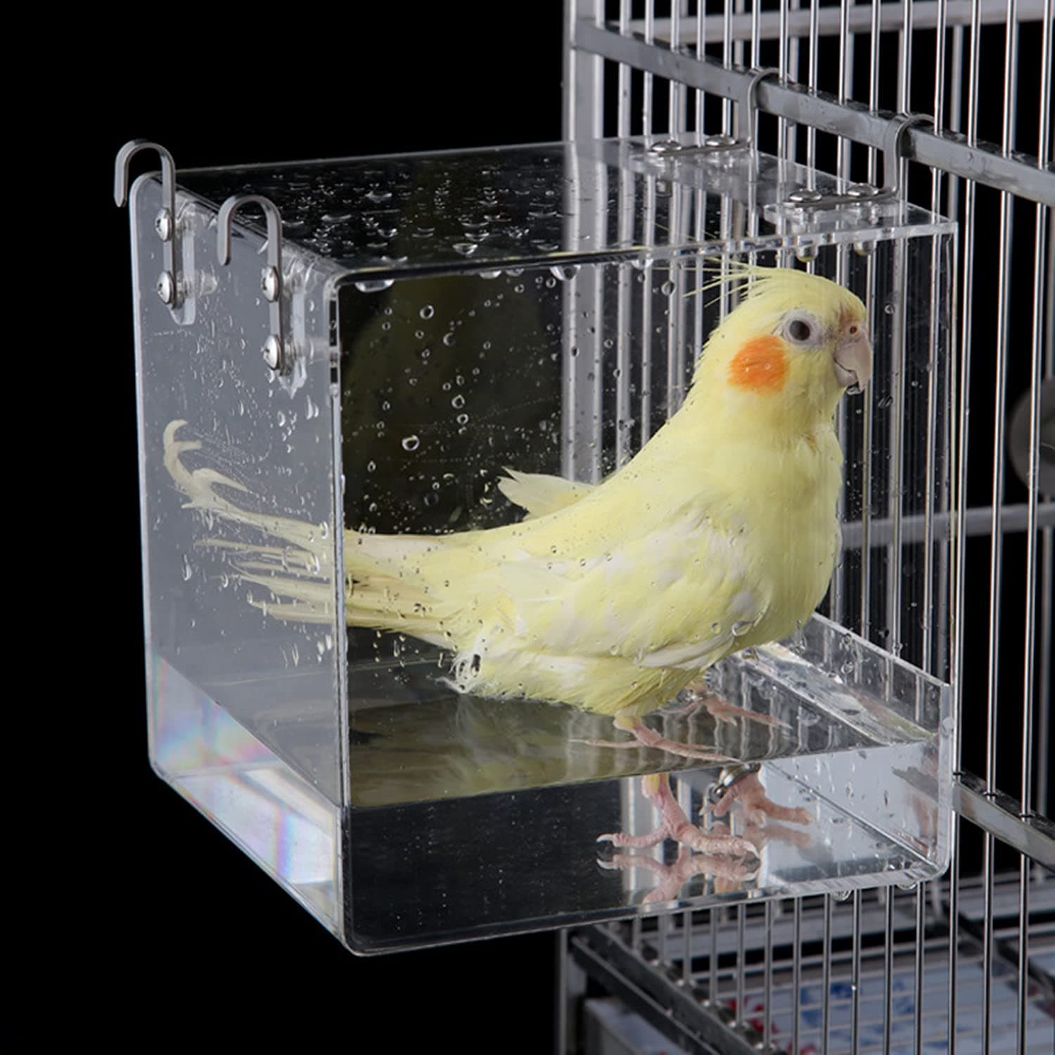 GURECOD Hängende Vogelbadewanne 🐤 2-in-1 Badewanne und Futterautomat