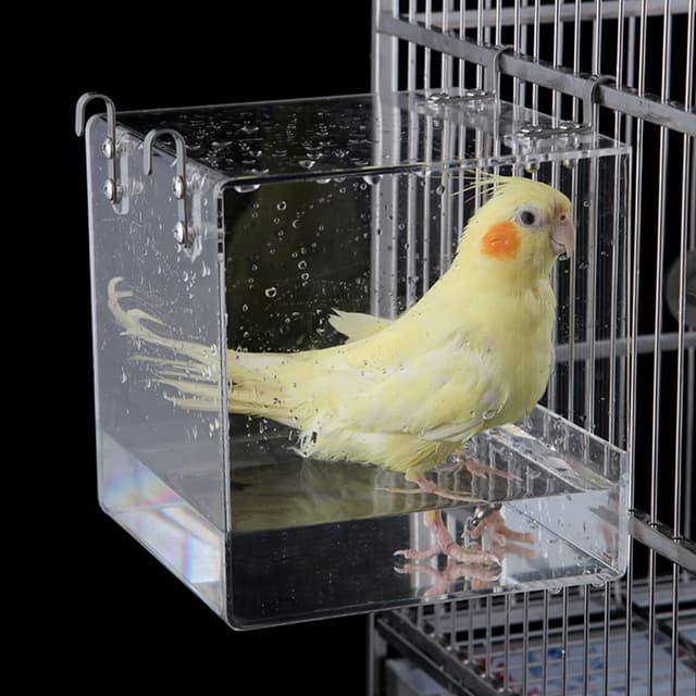 GURECOD Hängende Vogelbadewanne 🐤 2-in-1 Badewanne und Futterautomat