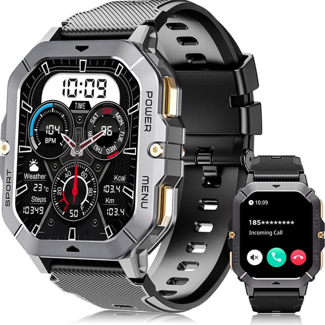 🌟 OUKITEL Smartwatch Herren 2.02'' HD Touchscreen Smart Watch 5ATM Wasserdicht Fitnessuhr 🌟