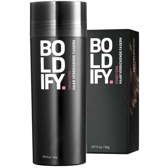 BOLDIFY Streuhaar für Dünner Werdendes Haar (Mittelbraun) 🌟👩‍🦲👨‍🦲