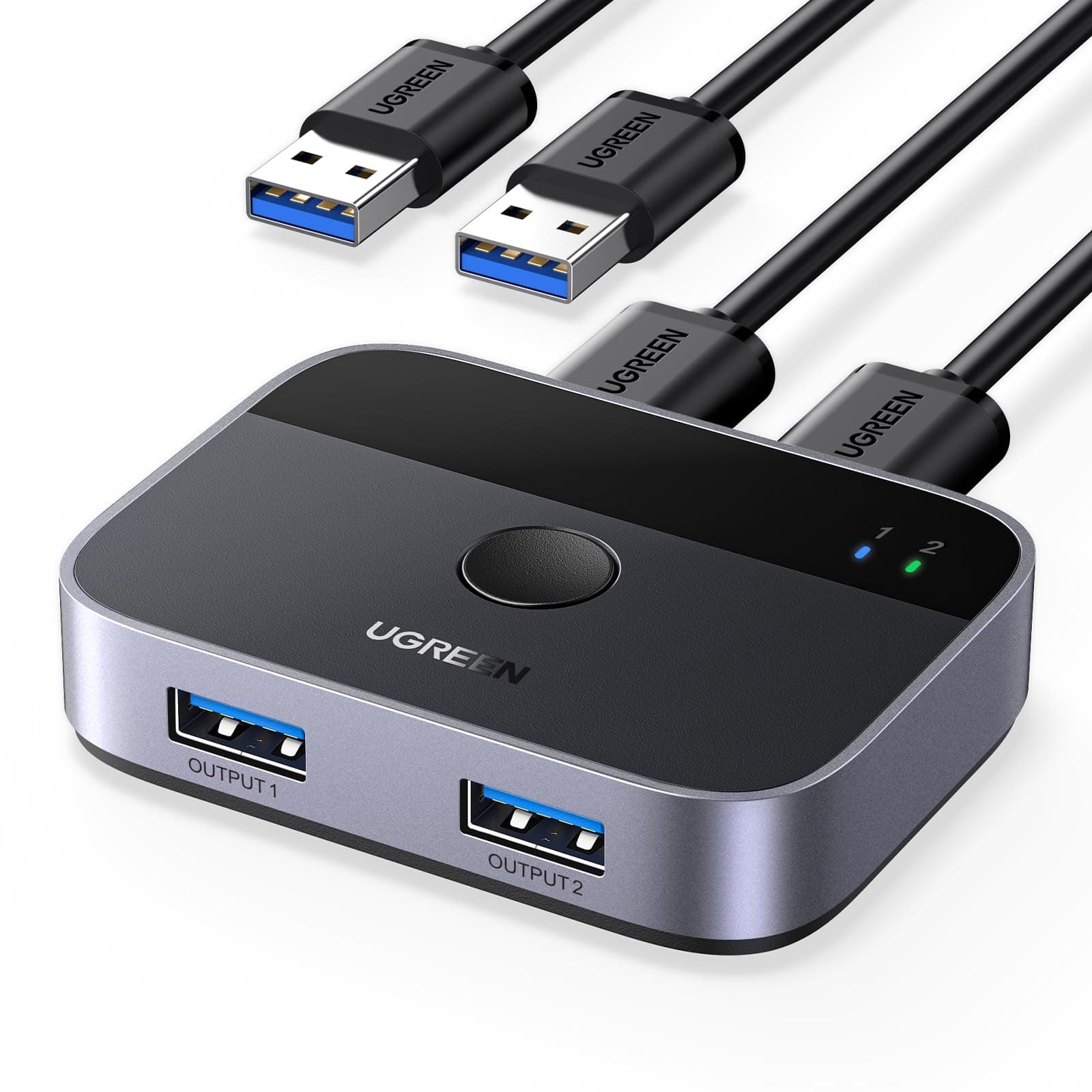 🔌🖱️ UGREEN USB Switch 2PC 2 In 2 Out 5Gbps USB Umschalter 🖨️📸