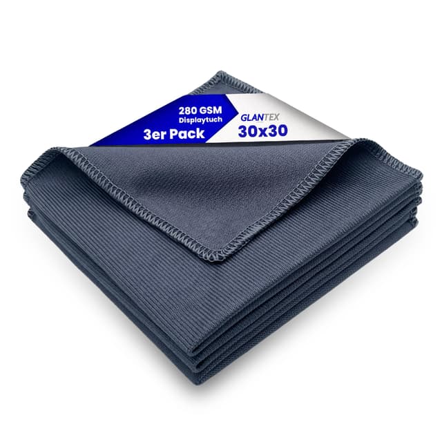 GLANTEX Brillenputztücher 3er Set - Mikrofaser Brillentuch 30x30cm in Optikerqualität 🌟