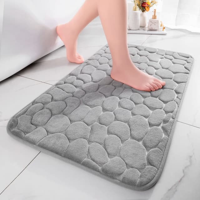 🛁 Gemütlicher Badteppich aus Memoryschaum - Hellgrau 50×80 cm