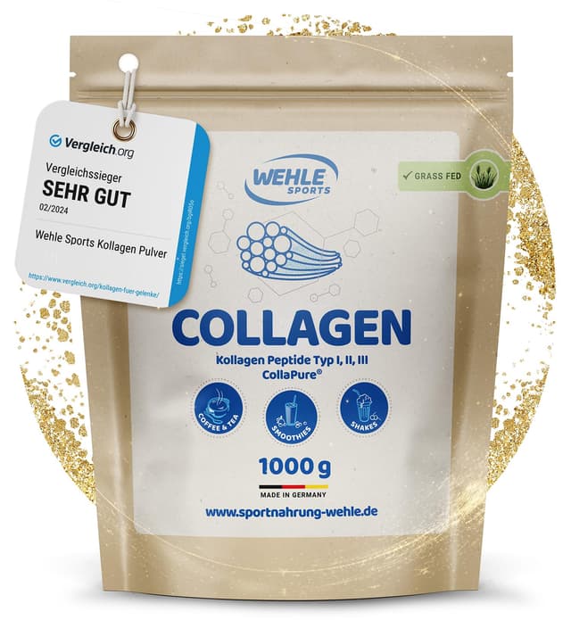 Bioaktives Kollagen Hydrolysat Peptide 1 KG - Wehle Sports Made in Germany