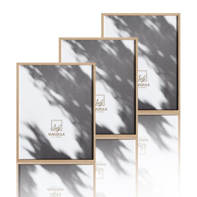 🖼️ VUVUZULA Bilderrahmen 40x50cm Holz Holzrahmen 3er Set Eiche Fotorahmen MDF Rahmen Natur Beige 40x50cm - Angebot