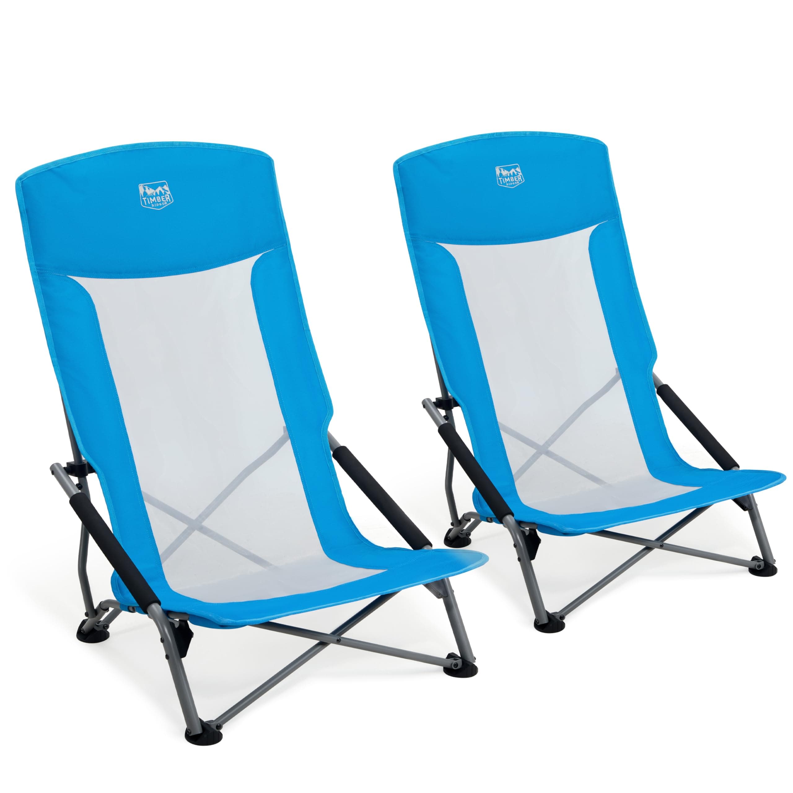 TIMBER RIDGE Strandstuhl Klappbar mit Hoher Rückenlehne 2er Set Blau 😎🏖️