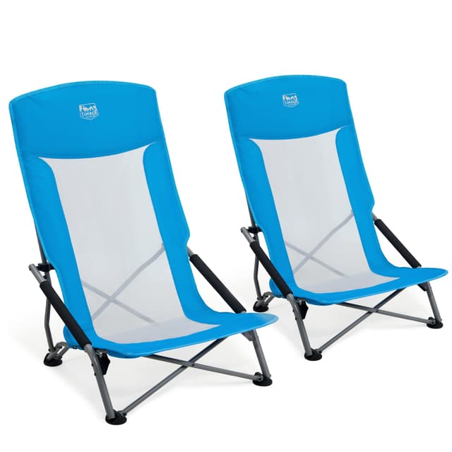 TIMBER RIDGE Strandstuhl Klappbar mit Hoher Rückenlehne 2er Set Blau 😎🏖️