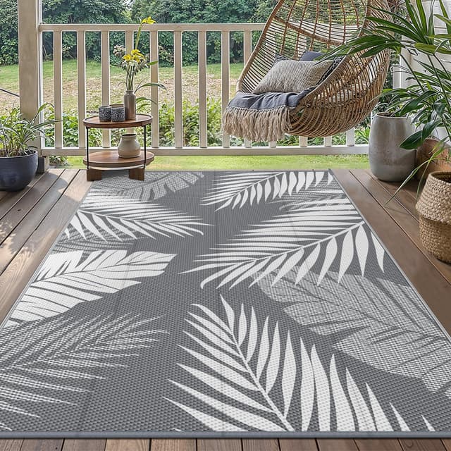 GENIMO Outdoor Teppich 180x275cm Wetterfest, Waschbarer Camping Teppich Wendbar UV-beständig Carpet