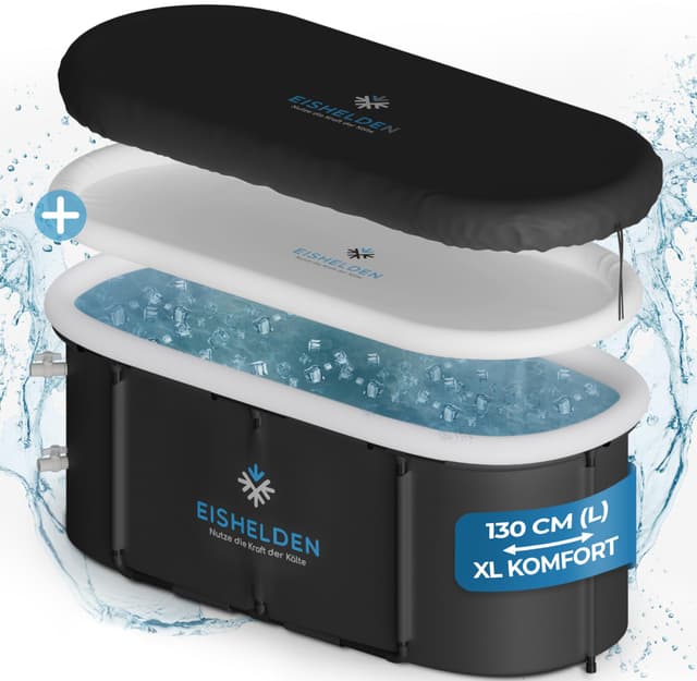 Eishelden Premium ovales Eisbad (130 cm) XL Komplettset 🌬️❄️
