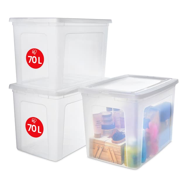 Angebot: Iris Ohyama Vielseitige Aufbewahrungsboxen, 70L, 3er-Set 📦🔖