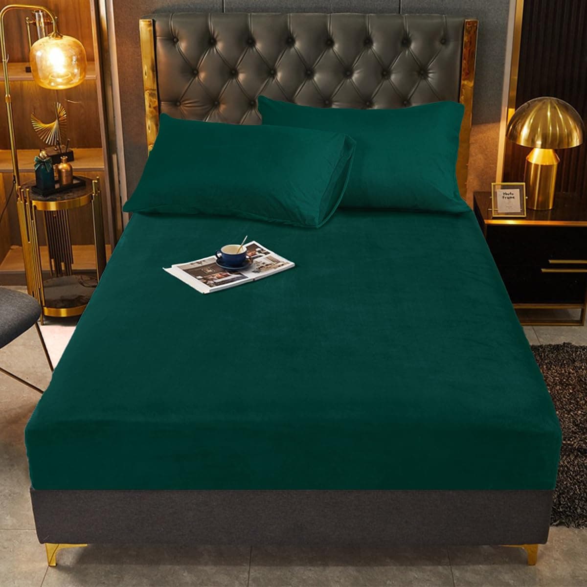 Angebot: Warme Spannbettlaken 180x200 Dunkelgrün 🛏️🌿