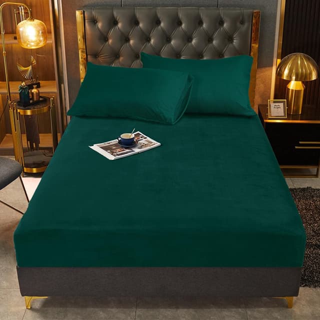 Angebot: Warme Spannbettlaken 180x200 Dunkelgrün 🛏️🌿