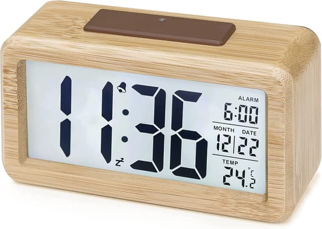 aboveClock Wecker Digital aus Bambus | Minimalismus & Retro-Design
