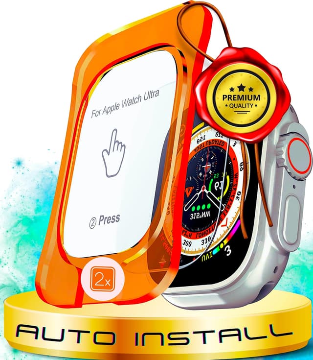 XeloTech DE Schutzglas für Apple Watch Ultra 1&2 (49mm) [2er Pack] - Extrem Kratzfest (9H+) & Garantiert Blasenfreie Installation Hartglas