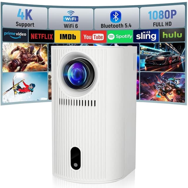 Mini Beamer 4K 1080P, Tragbarer Videoprojektor 🌟🎥