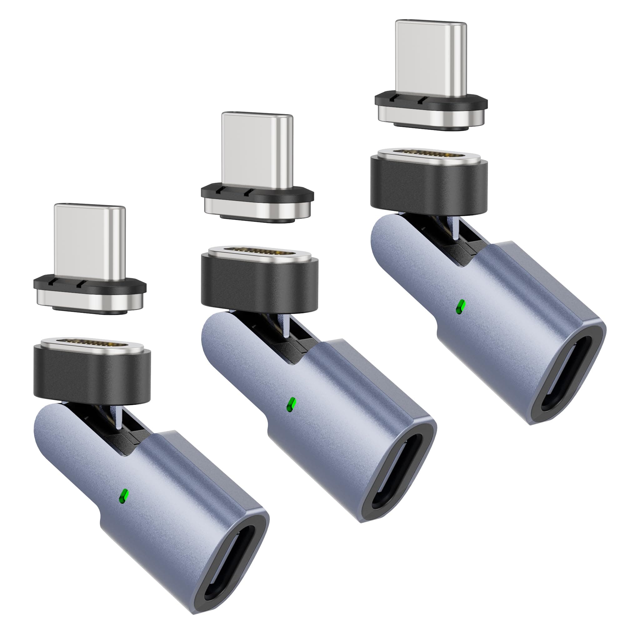 🔋 N. NETDOT 100W Magnetisches Adapter - 3er Pack Schwarz und Grau 🔌