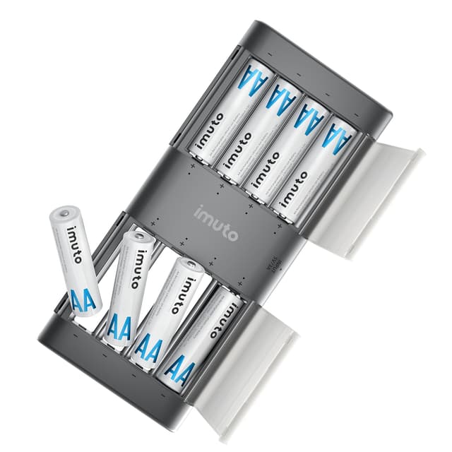 imuto Wiederaufladbare Lithium Akkus AA 8-Pack mit Ladegerät 🌟
