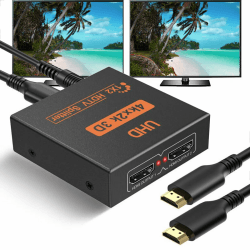 L'Puluva HDMI Splitter 1 in 2 Out, 4K Splitter für 2 Monitore 🌟