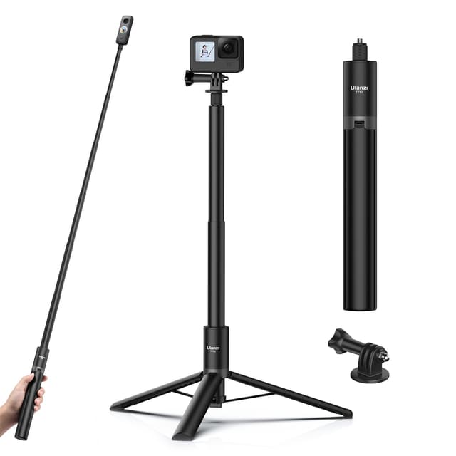 ULANZI 150cm Selfie Stick Stativ für Insta360 GO 3/X3/ONE RS/ONE X2/ONE X/GO 2/ONE R/ONE, TT52 Einbein Stativ für Action Cam Monopod Kompatible mit DJI usw. 🤳📸