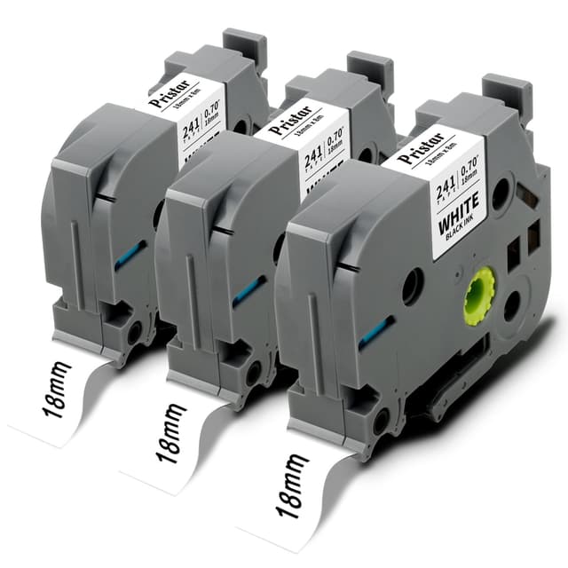🏷️ Pristar Kompatibel 18mm Schriftband als Ersatz für Brother TZe-241 TZ-241
