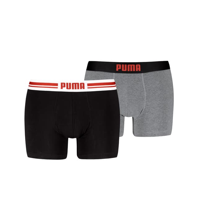 🔥 PUMA Herren Everyday Placed Logo Boxer (2er Pack) XXL Mid Grey Melange / Orange 🔥