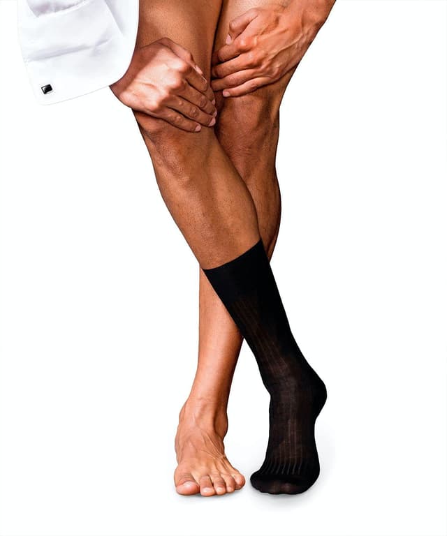 🧦 FALKE Herren No. 10 Socken Schwarz Black 3000 - Luxuriöse Anzugsocken aus Baumwolle