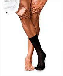 🧦 FALKE Herren No. 10 Socken Schwarz Black 3000 - Luxuriöse Anzugsocken aus Baumwolle