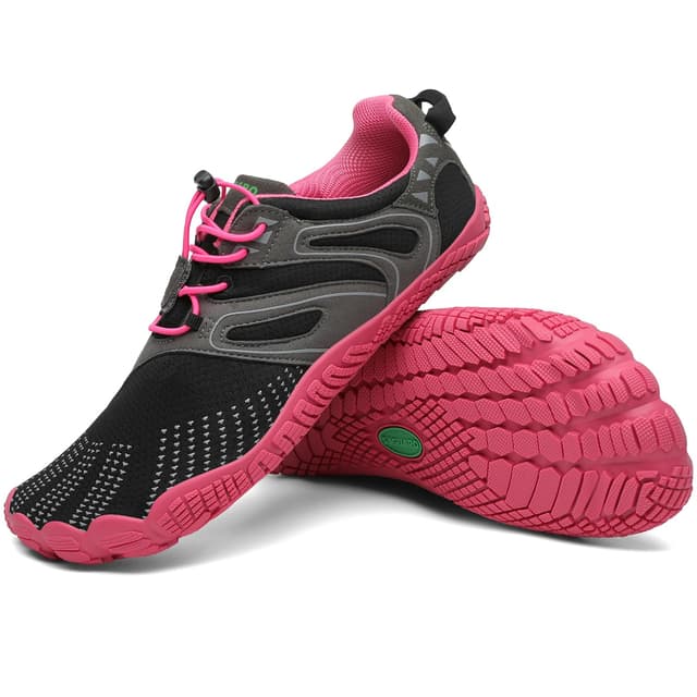 SAGUARO Unisex Barfußschuhe 🌿👣 Traillaufschuhe Zehenschuhe mit Zero-Drop Sohle | Super Rose