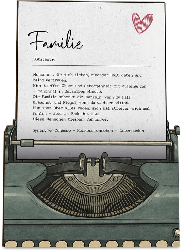 Familien Geschenk Definition Familie Holzkarte 💌🎁📝🥳♻️